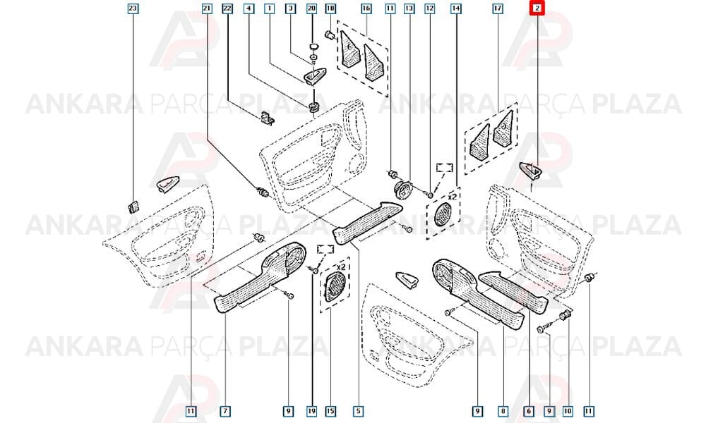 Kapı İç Çekme Kolu Sağ Megane 7700832033