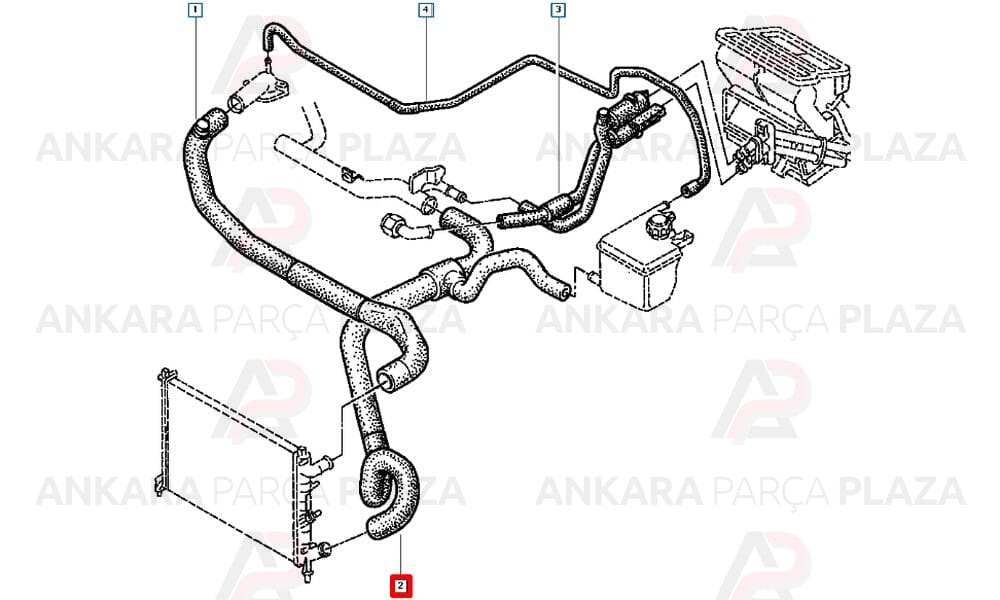 Laguna 96 - 99 Radyatör Alt Hortumu 2.0 16V N7Q 7700834521