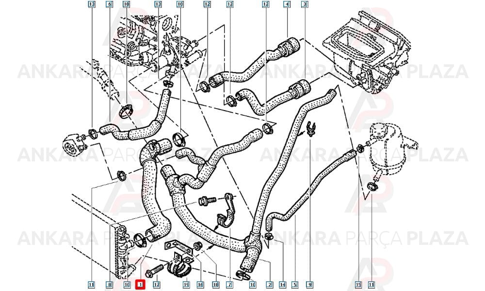 Radyatör Üst Hortumu Renault : Kangoo 1.9 D