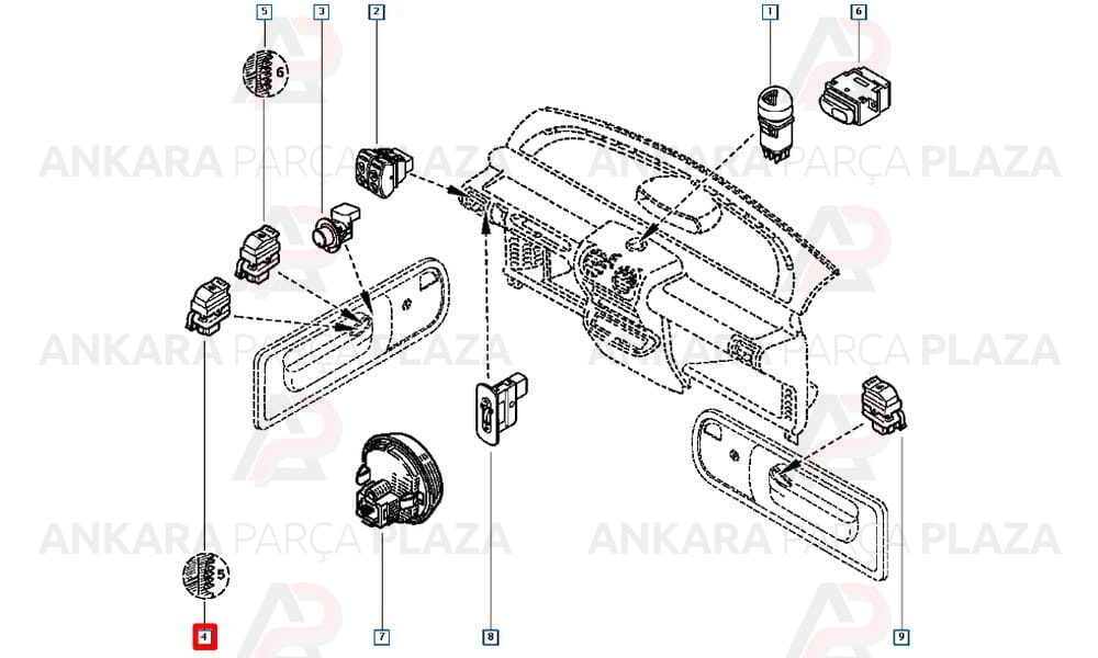 Renault Clio Kangoo Megane Cam Açma Butonu 6 Fiş Gri Mcar