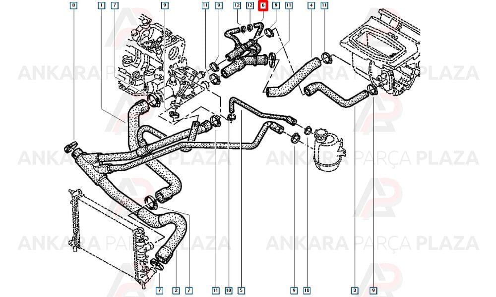 Kalorifer Hortumu Megane 1 2.0 8V F3R