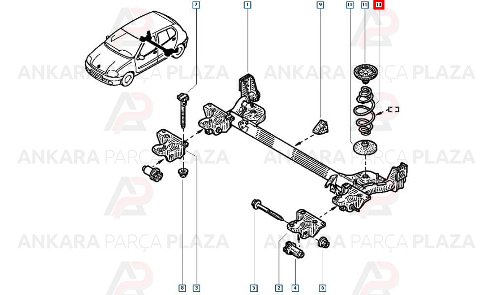 Clio 02 - 08 Arka Helezon Yayı Sağ - Sol 2Li Set