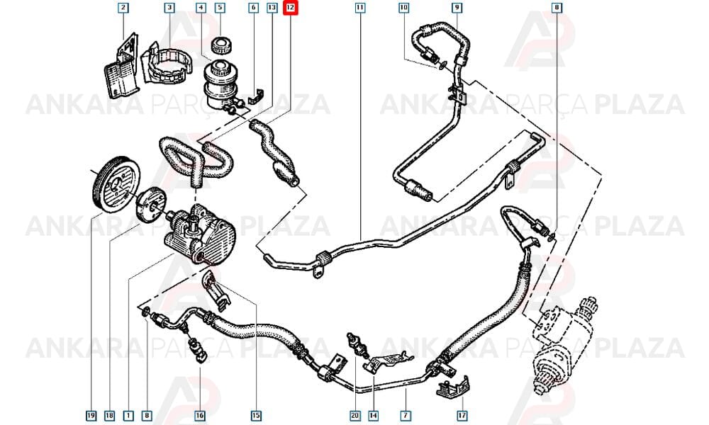 Hidrolik Direksiyon Hortumu Megane 1 1.6 8V 7700839629