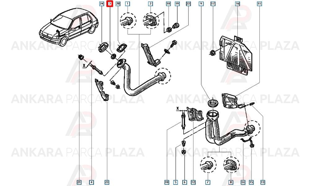 Egzoz Bileziği Halkası Renault 9 Renault 11