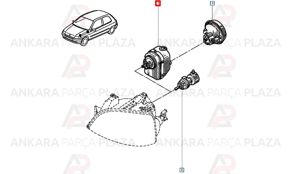 Laguna Clio Megane Clio Kangoo Trafic Safrane Far Ayar Motoru 7700840141