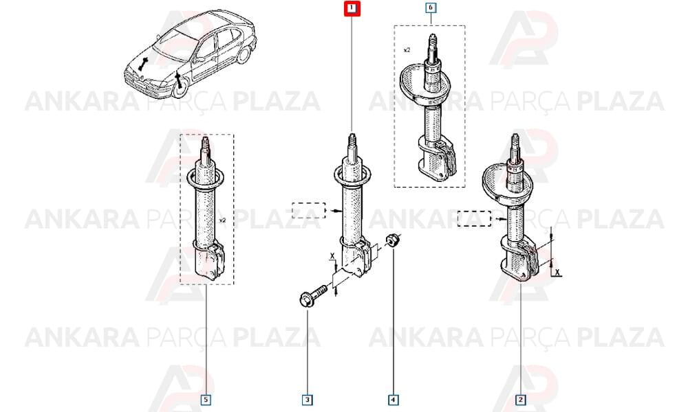 Megane 98 - 99 Ön Amortisör Gazlı Uzun Tip 7700840264
