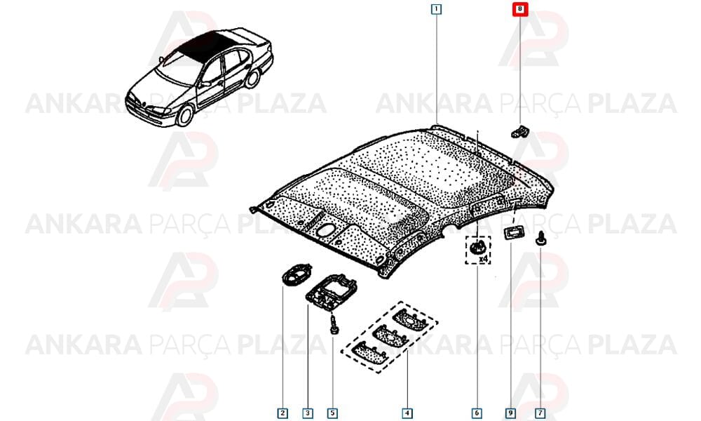 Renault Megane 2 03 - 09 Arka Cam Perde Klipsi 8200191584