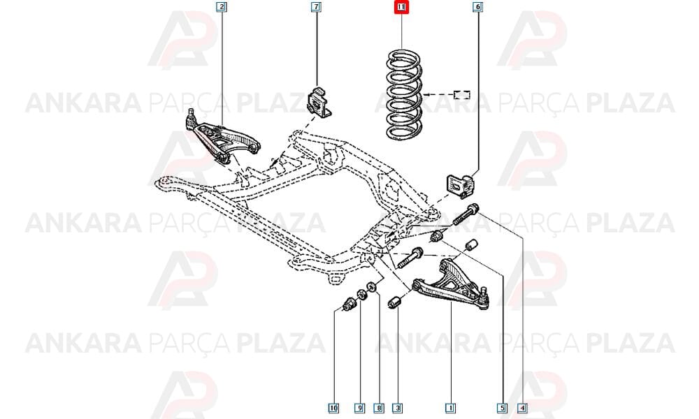 Helezon Yayı Ön Clio 1.2/1.4Ie /1.5Dcı/1.6 16V/1.9 Dtı 1998 >