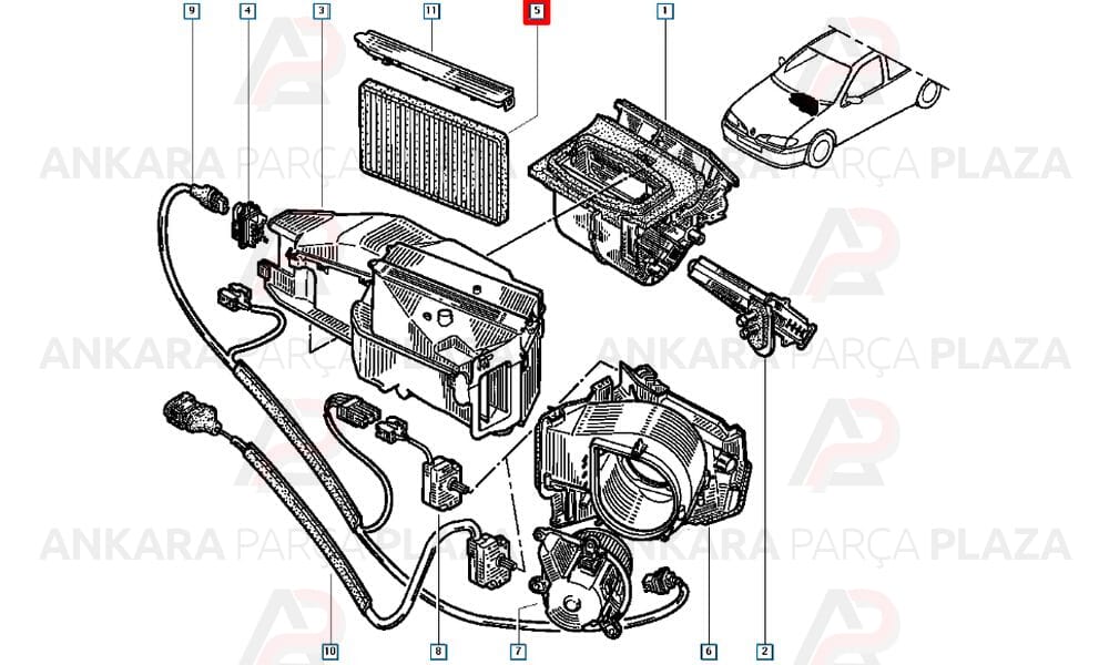 Megane 99 - 00 Polen Filtresi Karbonsuz 7700845811