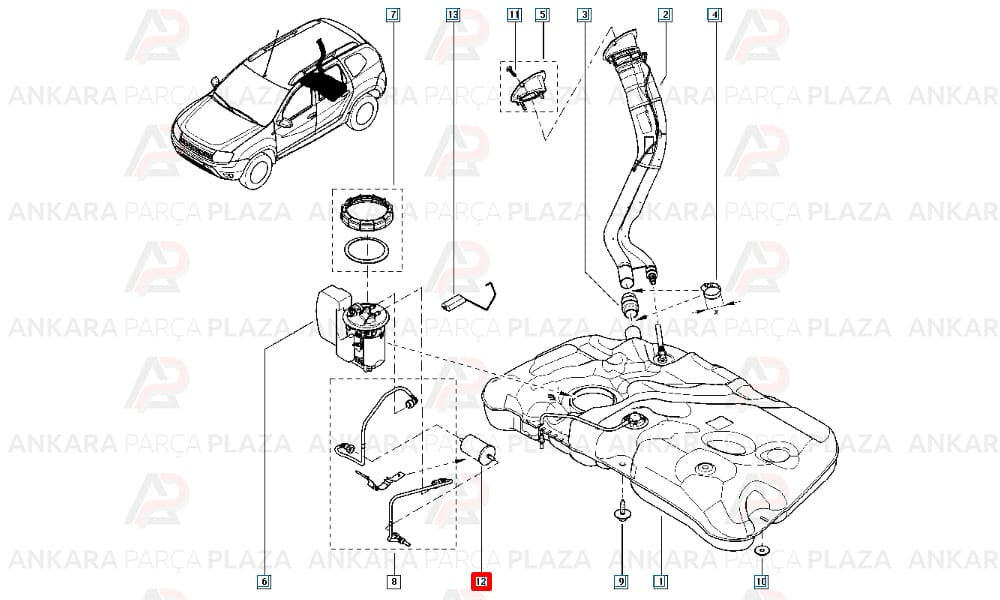 Clio, Espace, Kangoo, Laguna, Megane, Twingo, Trafic Benzin Filtresi Purflux