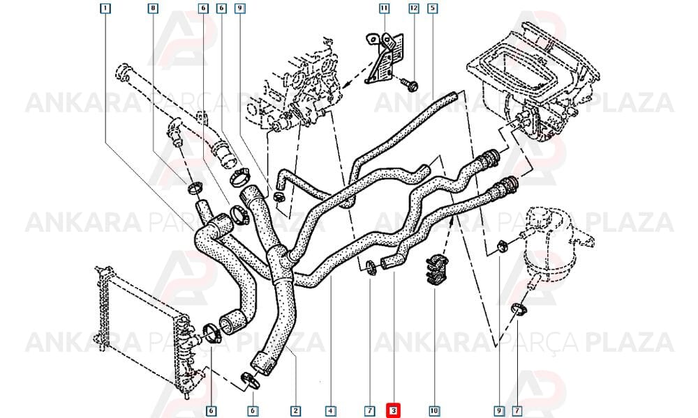 Kalorifer Giriş Hortumu Renault : Clio 2 Symbol 1.6 16V