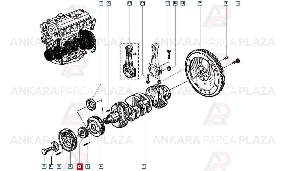 Krank Dişlisi R21 Concorde R25 7700850621