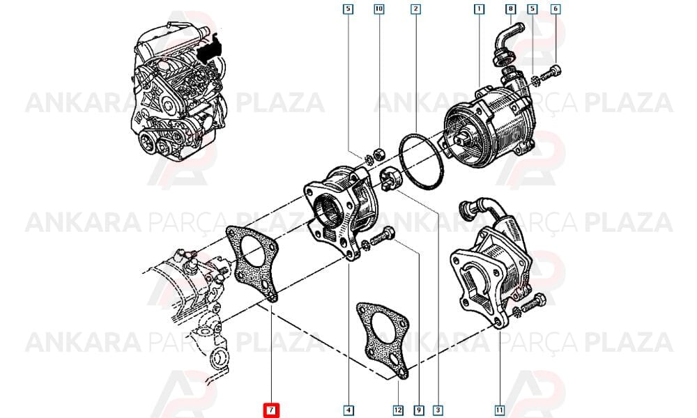 Renault 9 Dizel (4259D) Vakum Contasi 7700859220