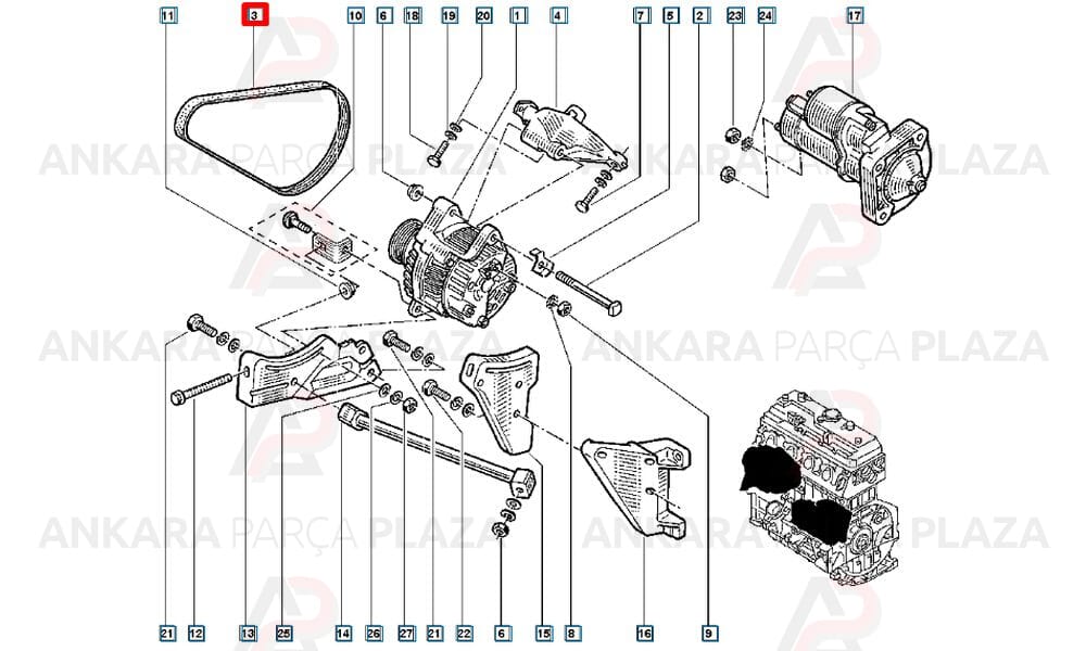 Renault Safrane 2.0 Kanallı Kayış 3Pk890 Gates
