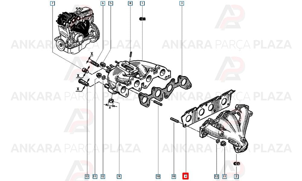 Renault 9 R19 Clio 1.4 Enj E6J E7J Egzoz Manifold Contası Royal