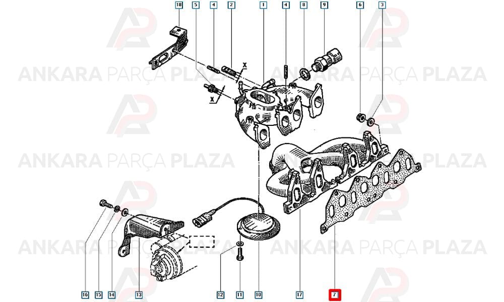 Egzoz Manifold Contası Çelik Renault 9 1.6 Dizel R19 Dizel R21 1.7