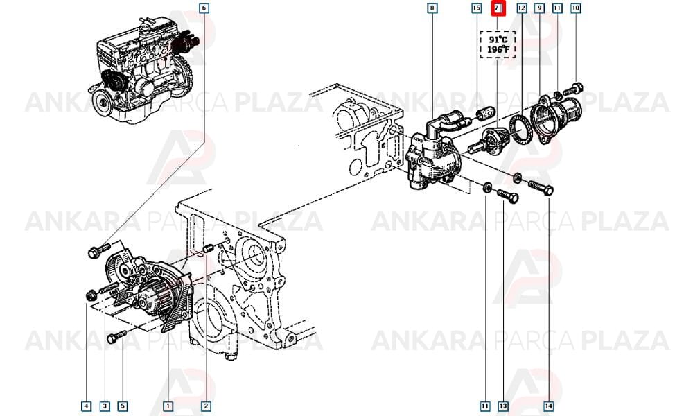 Renault 19 Clio Express Solenza 1.4 Termostat 91C Vernet