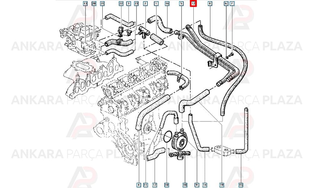 Devirdaim Yağ Soğutucu Borusu Renault 21 Concorde 7700860370