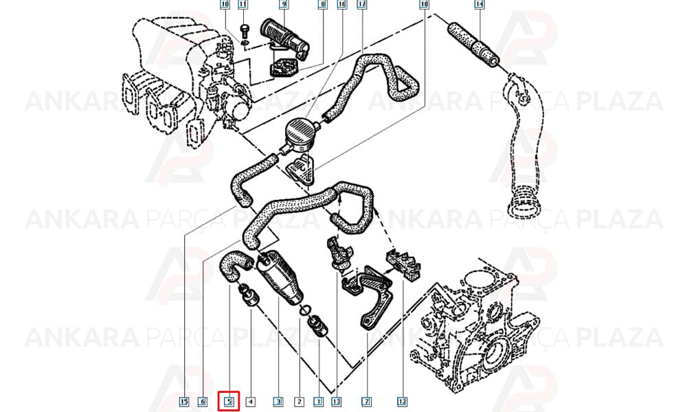 Renault 19 Clio 2 Megane 1.9D Motor Yağ Buhar Hortumu İbraş