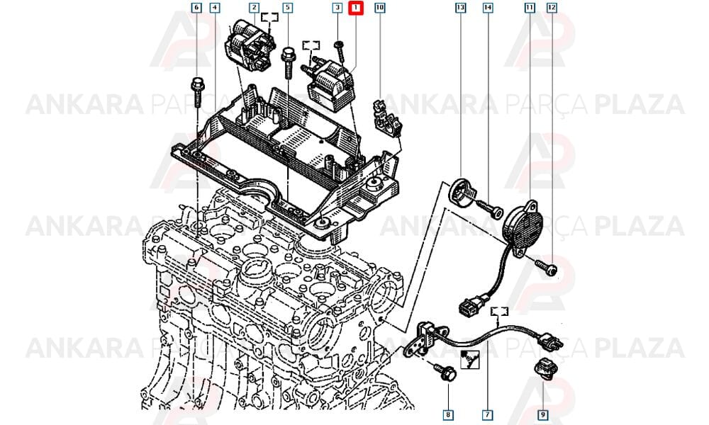 Renault Laguna, Safrane Ateşleme Bobini Siyah Soket Sagem