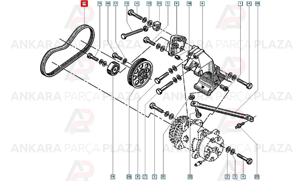 Renault 9 Dizel, R11, Flash, R21, Manager Kanallı Kayış 5Pk835 Gmb