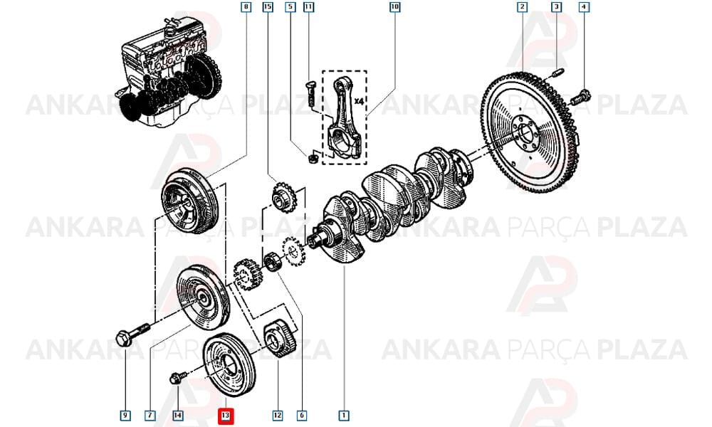 Krank Kasnaği Renault 19 Megane 1.6 8V K7M 6001543038