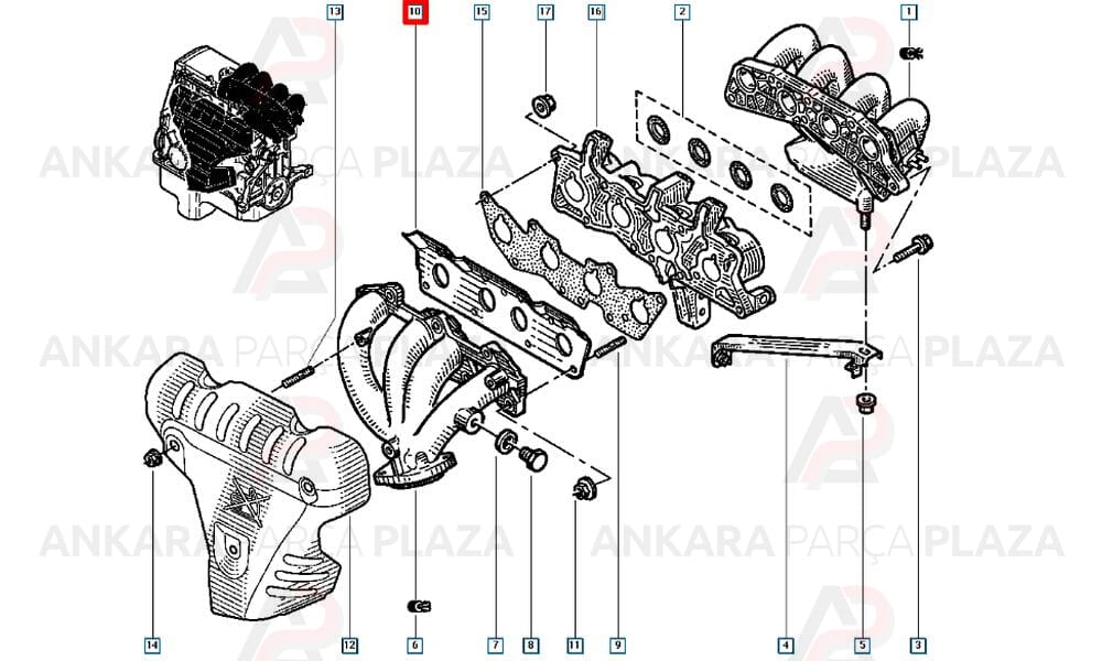 R19 Clio Kangoo Megane 1.4 1.6 8V K7M K4M Egzoz Manifolt Contası Oto Conta