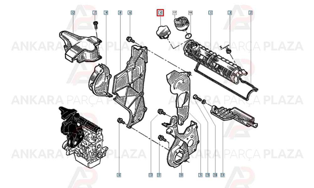 Renault R11 Flash 86 - 95 Motor Yağ Kapağı 7700869464