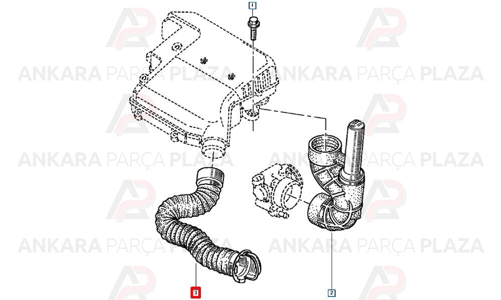 Hava Filtre Borusu Kangoo Clio 1.4 Enjeksiyonlu E7J