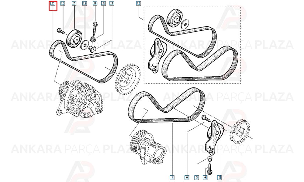 Kangoo, Clio 2 Kanallı Kayış K7M 3Pk1040 Aba