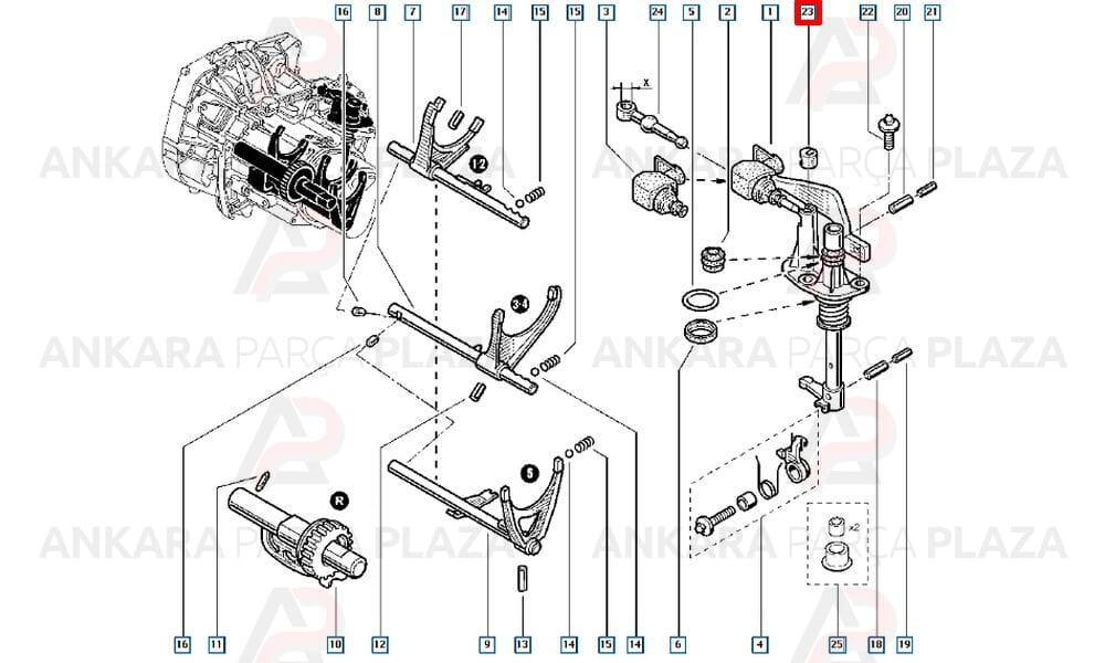 Renault 9, 19, Clio, Kangoo, Megane 1, Laguna 1 Geri Vites Selektör Burcu Dekar