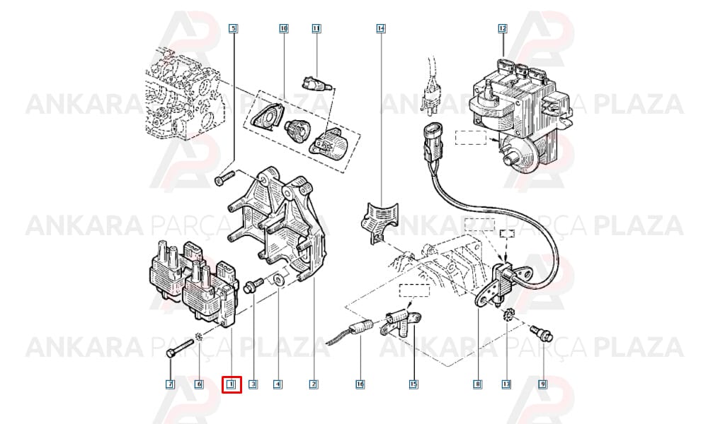 Renault 21, Espace 3, Megane, Scenic, Laguna Ateşleme Bobini Valeo