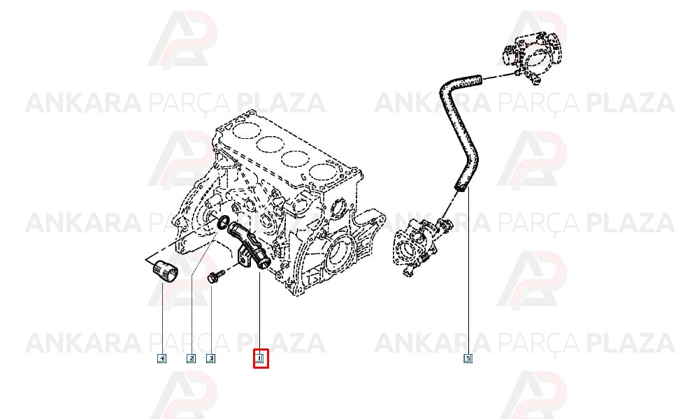 Renault Kangoo 98 - 03 Devirdaim Su Borusu 1,9Cc 7700873948