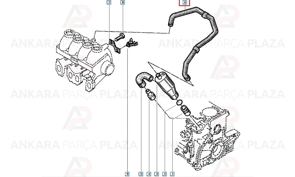 Renault 19 1.9D Motor Yağ Buhar Hortumu İbraş