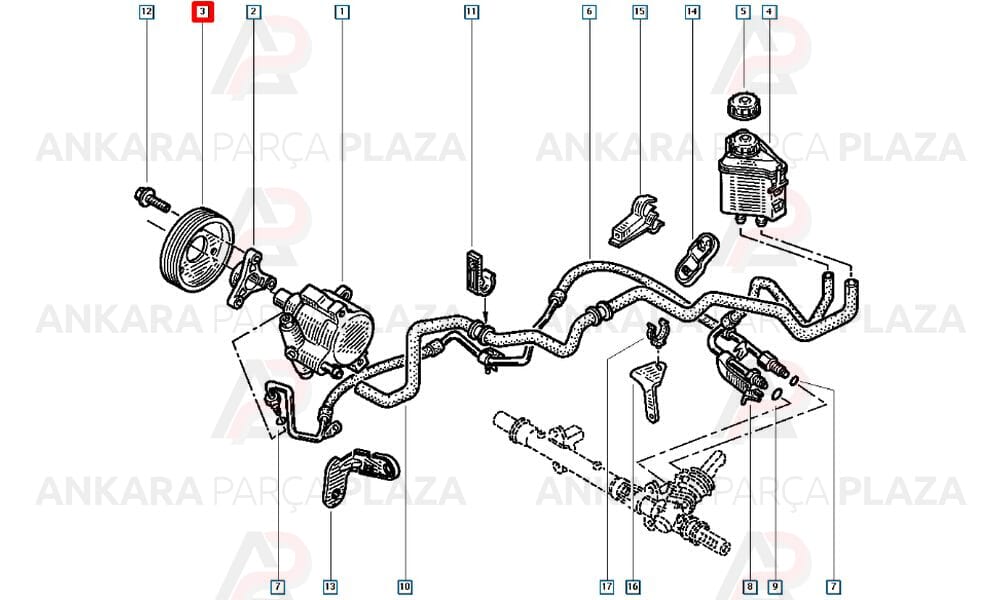 Kangoo Hidrolik Direksiyon Pompa Kasnağı 1.9 Dizel F8Q