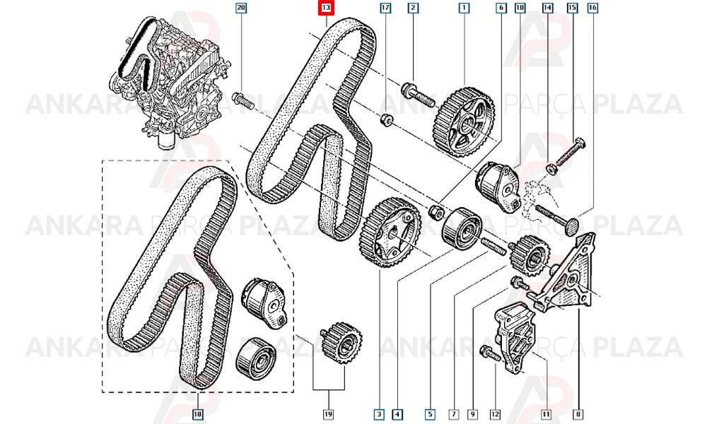 Safrane Espace Laguna 2,2 Td Triger Kayışı 163Sp254H Gmb