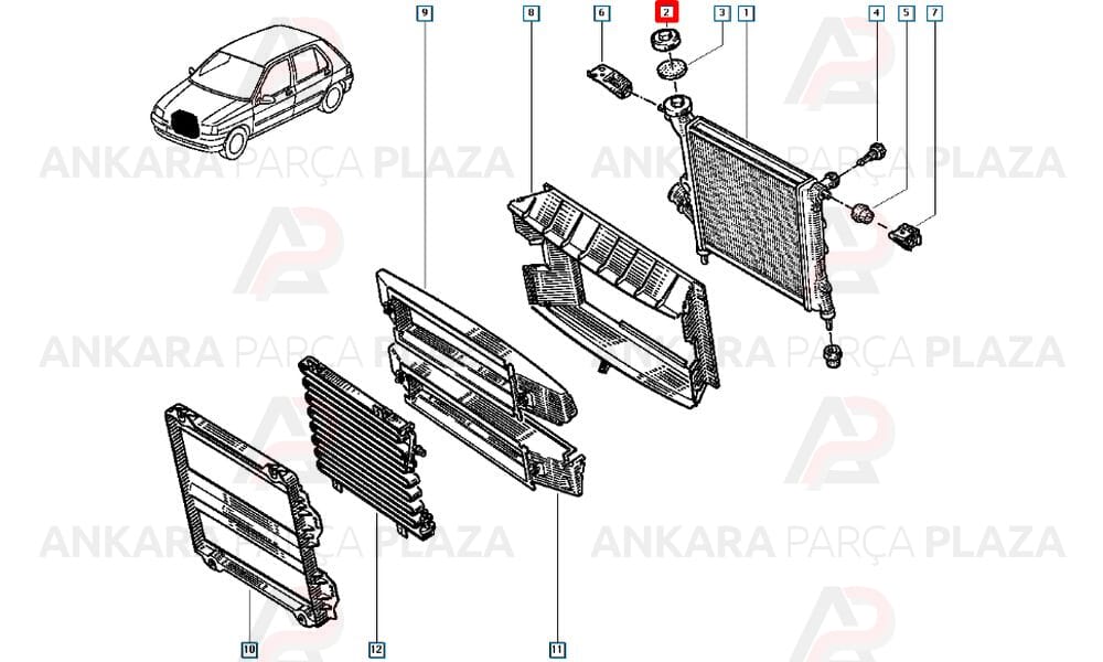 Radyatör Kapağı Plastik Renault 12 Toros Renault 9 Renault 11