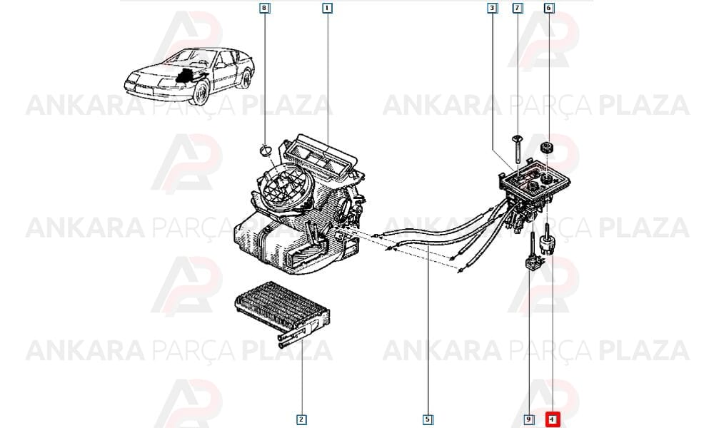 Kalorifer Butonu Renault 9 11 7701028382