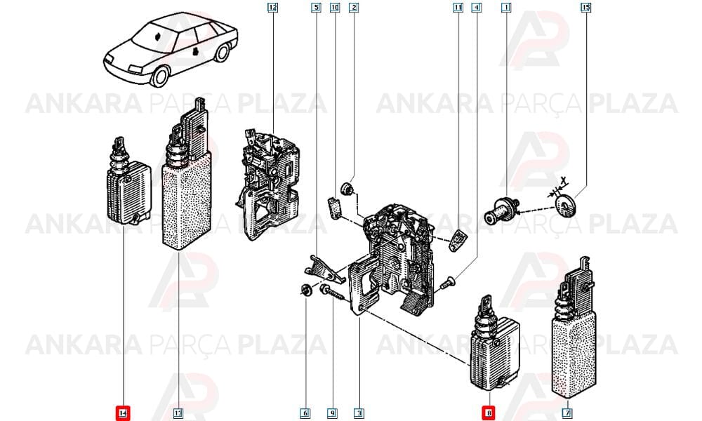 Kapı Kilit Motoru Renault 9 Renault 19 Kangoo 1 Clio 1 2 Megane 1