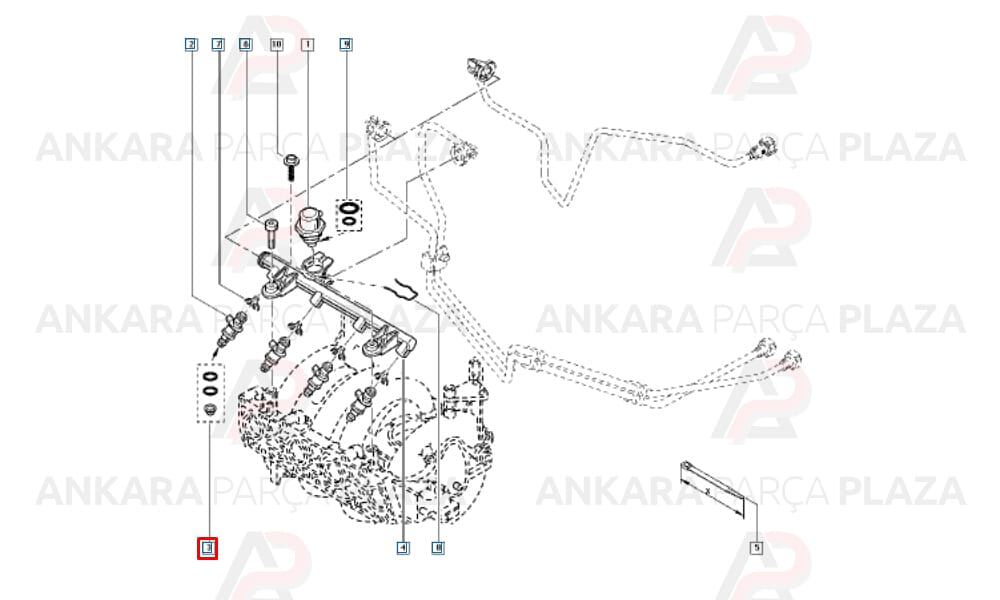 Renault 21 19 Laguna Megane Kangoo Clio Enjektör Pul Takım 7701030449