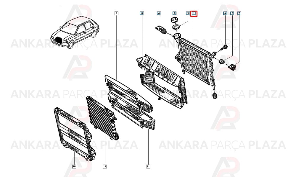 Su Radyatörü 2 Sıra Alüminyum Sistem Renault Clio 1.1