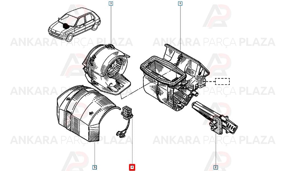 Kalorifer Motoru Hız Ayar Ünitesi Renault Clio 1 1998 >
