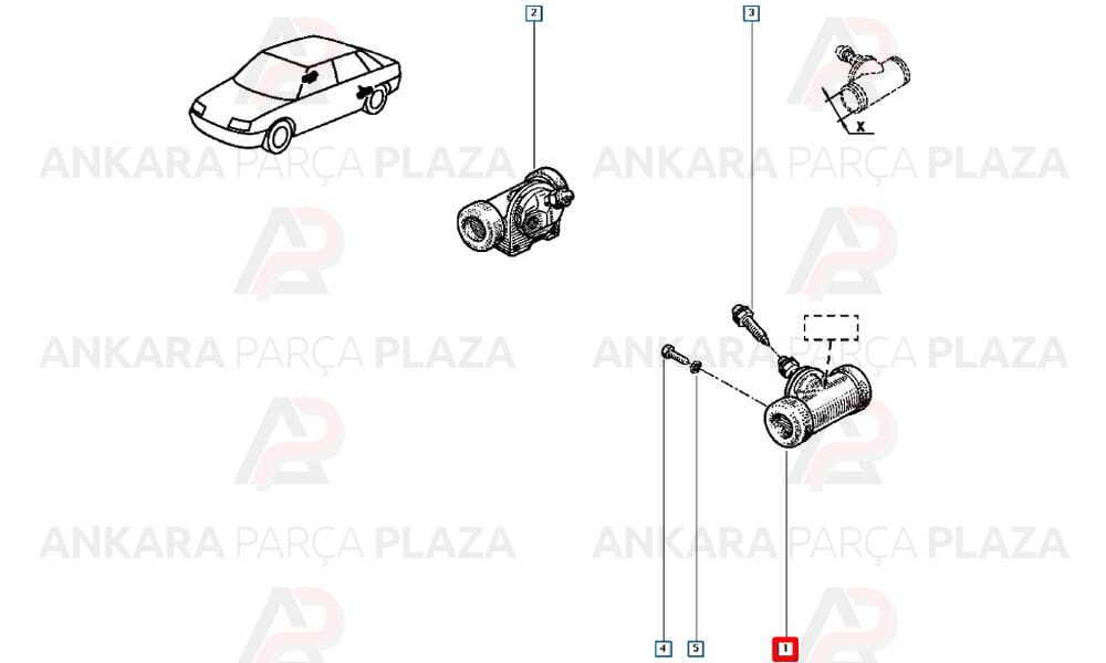 Renault R19, Expres, Clio Arka Sol Fren Merkezi Orijinal Arka Fren Merkezi