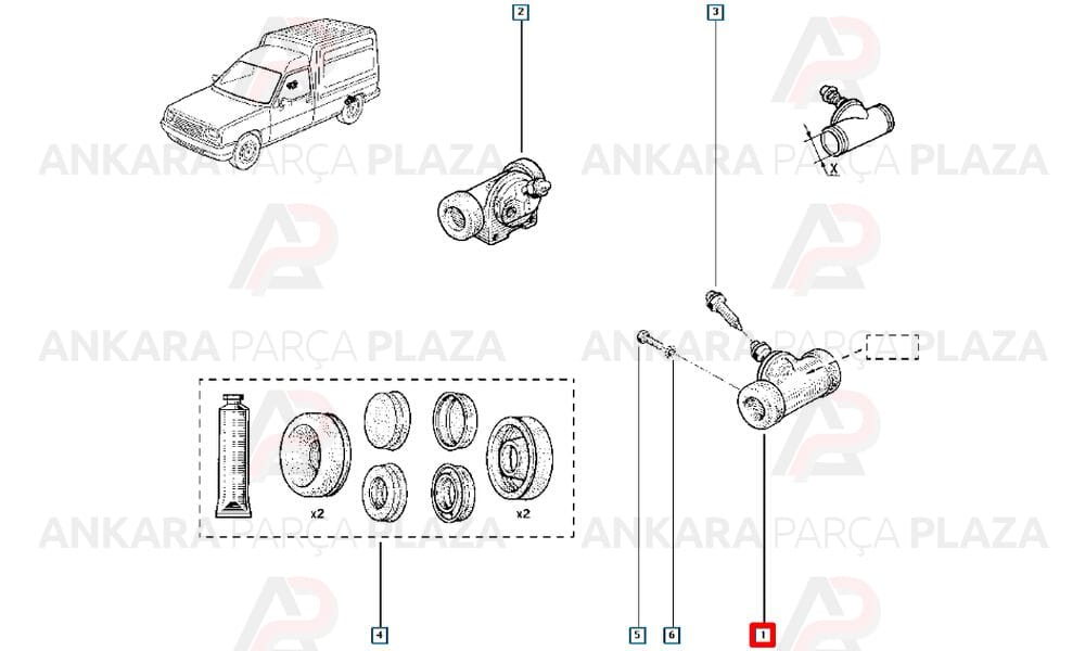 Renault R9, R11 Arka Fren Merkezi Bosch