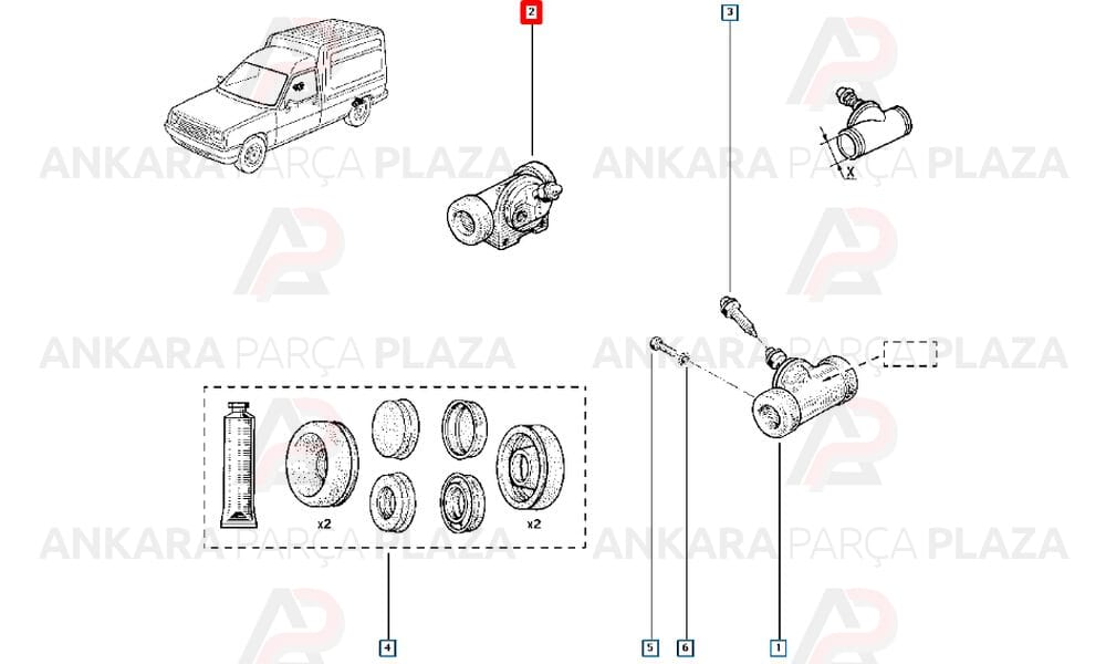 Renault R9, R11 Arka Fren Merkezi Bosch