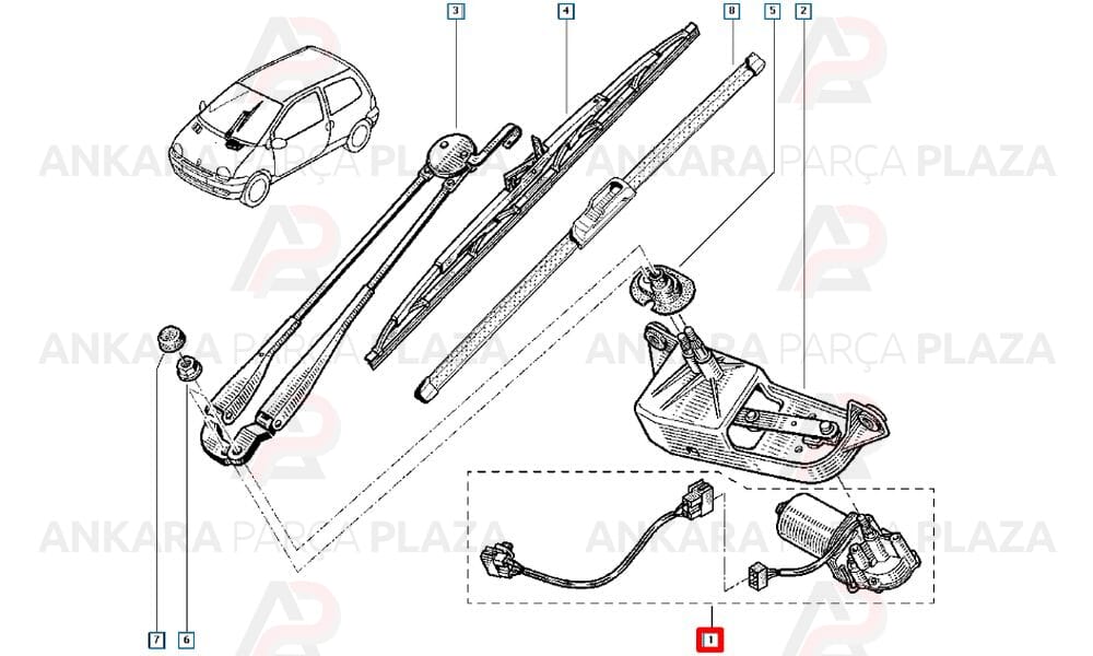 Renault Twingo Silecek Motoru Valeo
