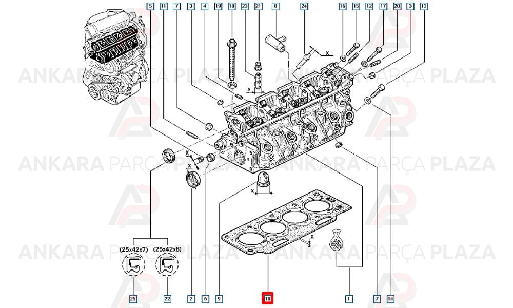 Silindir Kapak Contası Renault 9 Dizel 1.60Mm