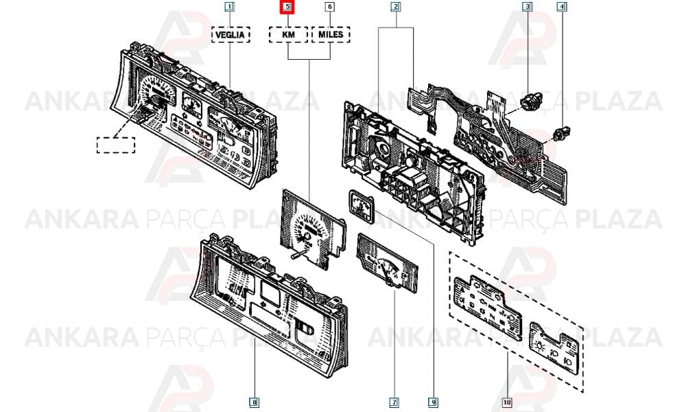 Komple Kilometre Gösterge Paneli Clio 1 7701036769