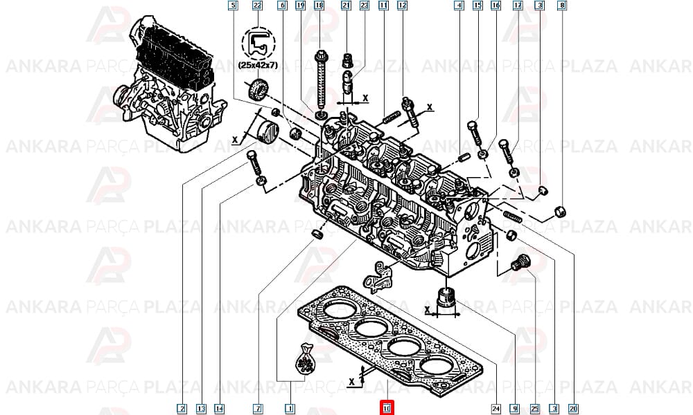 Renault 19 Clio Express Kangoo 1.9D Silindir Kapak Contası 1.85Mm 3 Delik Payen