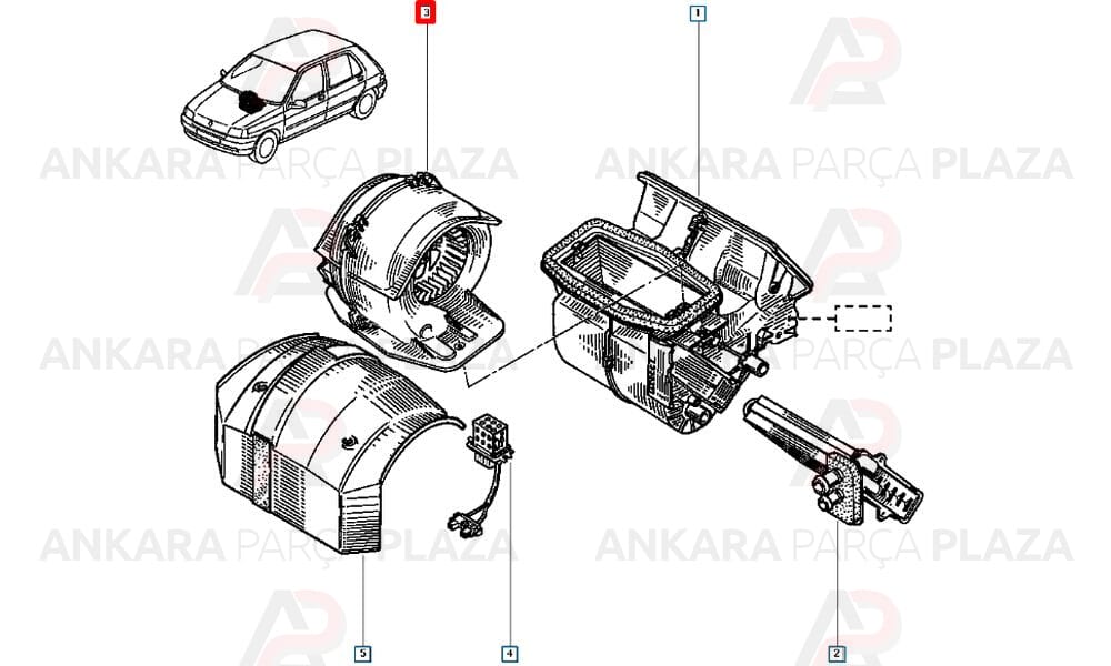 Kalorifer Motoru Renault R 19, Clio 1, Megane 1
